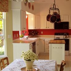 Red and White Cottage Kitchen