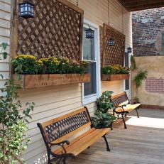 Traditional Porch With Planter Boxes & Benches