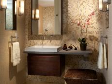 Serene Small Bathroom With Mosaic Tile Wall