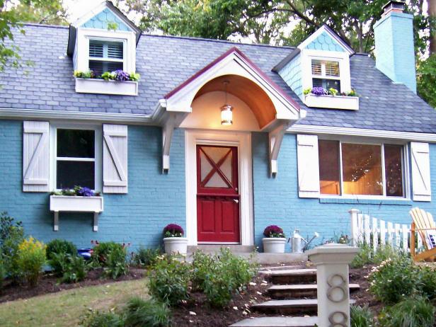Blue Cape Cod Home With Fresh Front Entry Hgtv