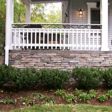 Contemporary Porch Base With White Railing 