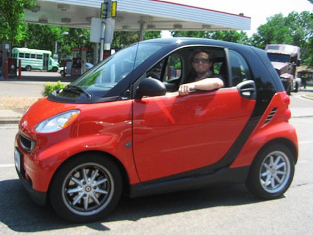 Josh Foss and his Smart Car
