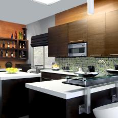 Sleek Cabinets in Contemporary Brown Kitchen