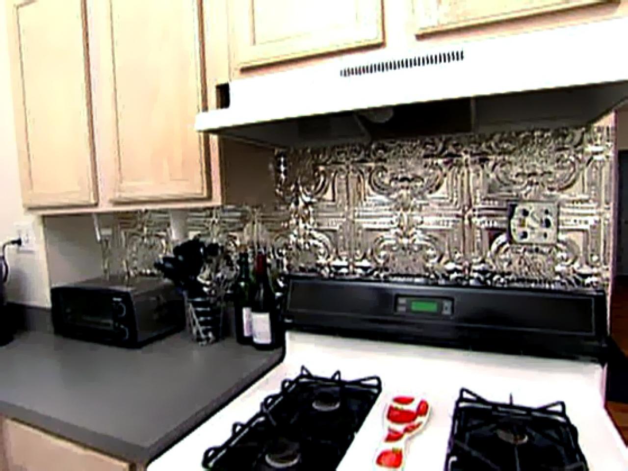Weekend Projects How To Install A Tin Tile Backsplash Hgtv