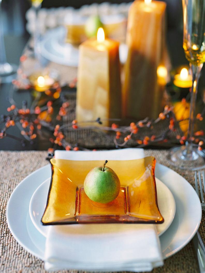 Fall Place Setting With White Plate 