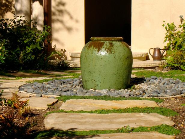 Urn Turned Into a Water Feature | HGTV