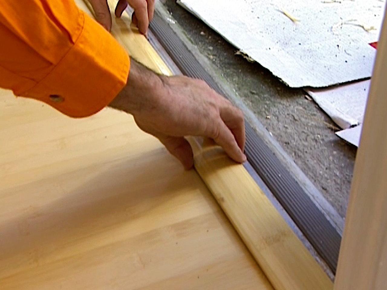 Installing Laminate Flooring, Laying Laminate Flooring Door Threshold