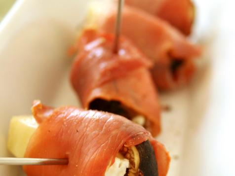 Fall Figs Stuffed with Stilton Cheese, Wrapped in Prosciutto and Chateau Elan Port Wine Syrup