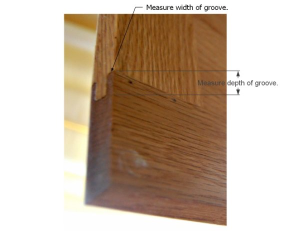 Kitchen cabinet diagram showing its groove