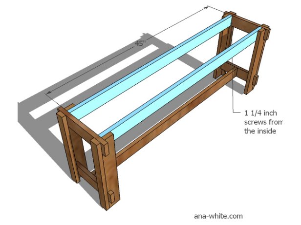 Attaching Side Aprons to Bench Leg Frames