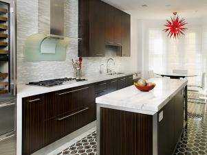 Glass Tile and Steel Contemporary Kitchen
