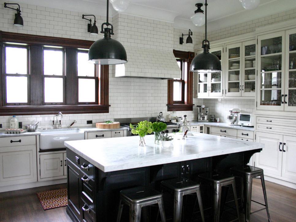 White Kitchen Cabinets With Wood Island shop this look