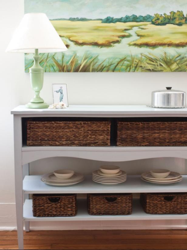 Sideboard Table and Storage Baskets