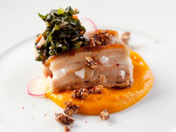 Braised Pork Belly With Sweet Potato Puree
