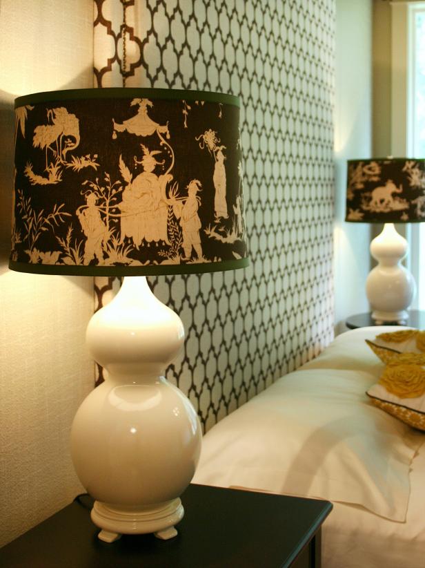 Custom Fabric Covered Lampshade, How Do You Cover A Lampshade With Wallpaper