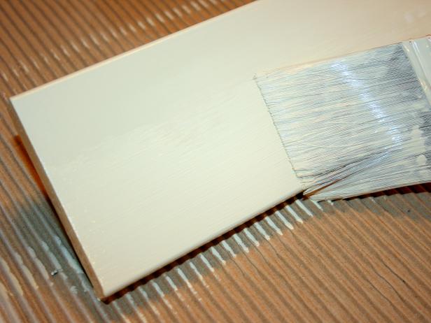 Paintbrush Applies Paint to MDF Board