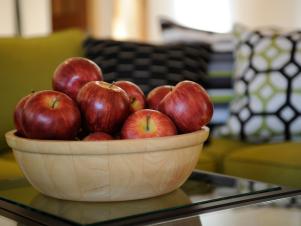 HGTV Dream House 2011 Table and Wooden Apple Bowl