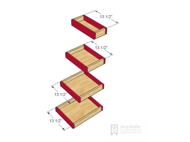 Diagram of How To Build Storage Ladder Shelves