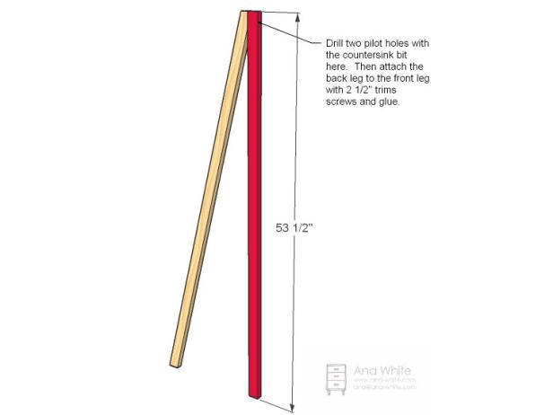 Diagram of How To Build Storage Ladder Legs