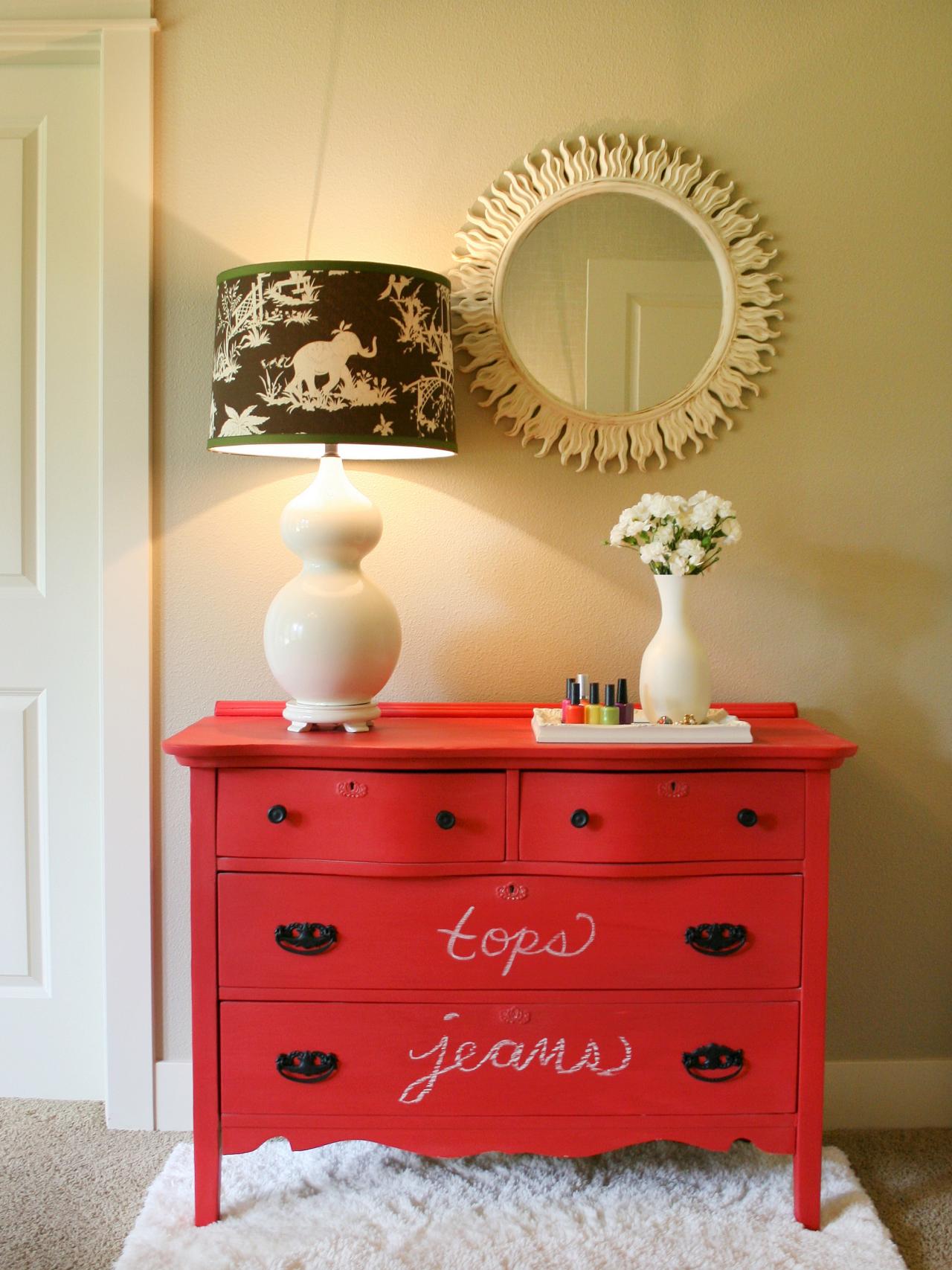 DIY Fabric Wrapped Dresser Makeover - Little Red Window