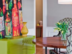 Transitional Dining Room and Artwork