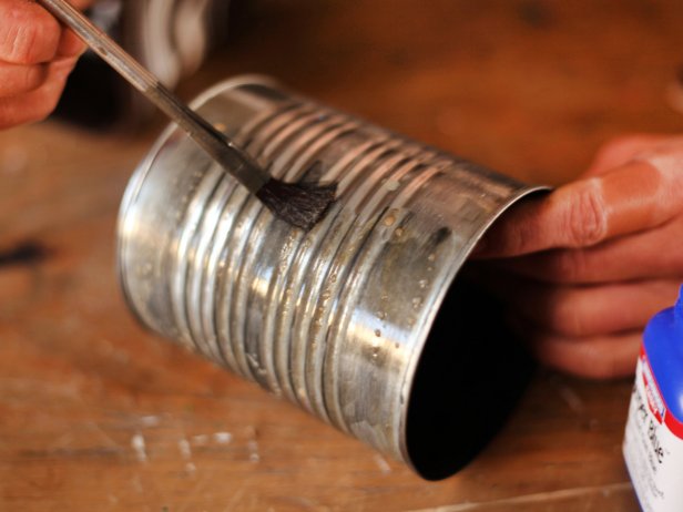 Brushing Gun Bluing Product Onto Metal Can