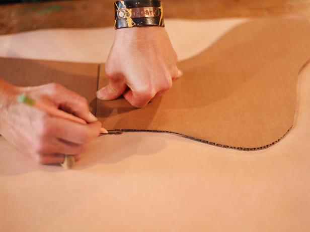 Trace Cardboard Pattern Onto Leather