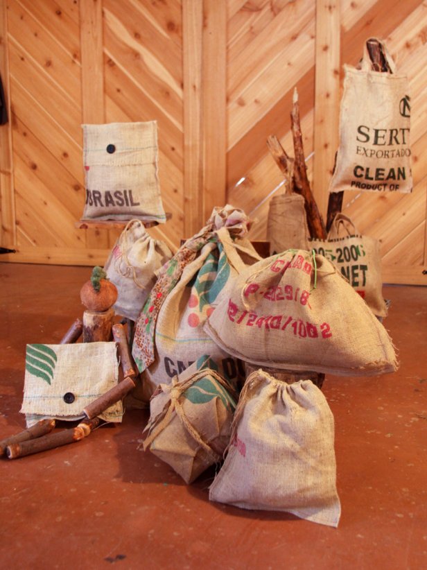 Neutral Burlap Gift Bags