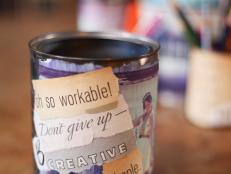Personalized Decoupaged Tin Can