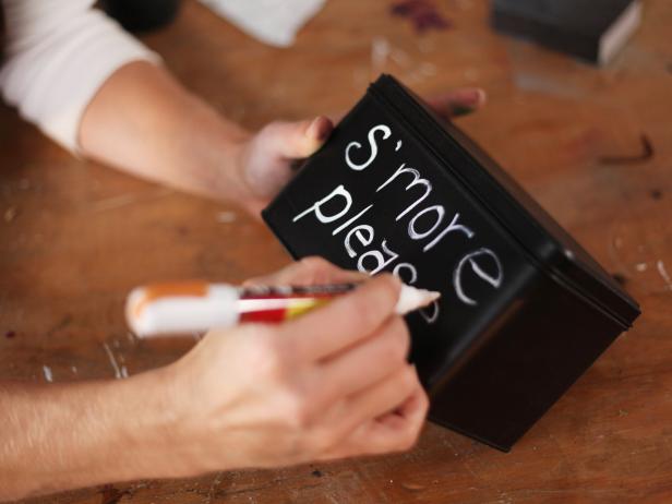Writing on Black Tin With White Marker