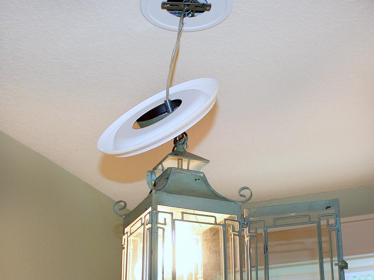 hang chandelier from recessed light