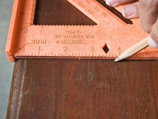 Marking Bench With Pencil