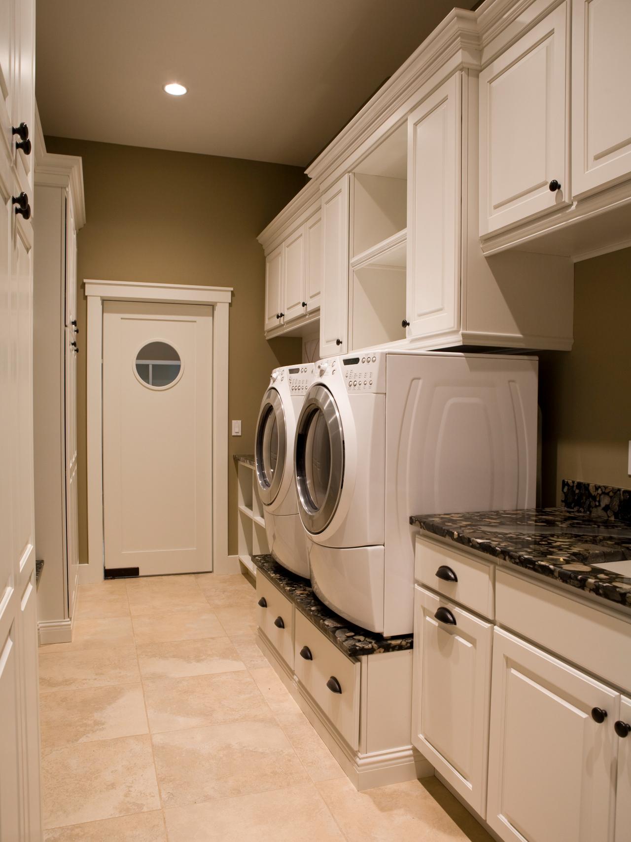 White And Neutral Toned Laundry Room Hgtv