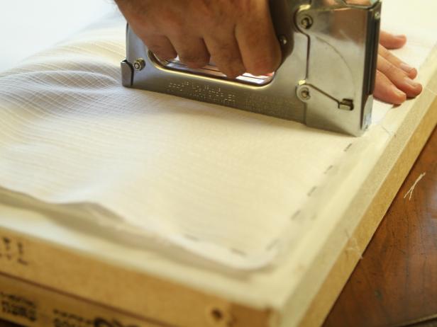 Staple Gun Staples White Fabric Over Batting