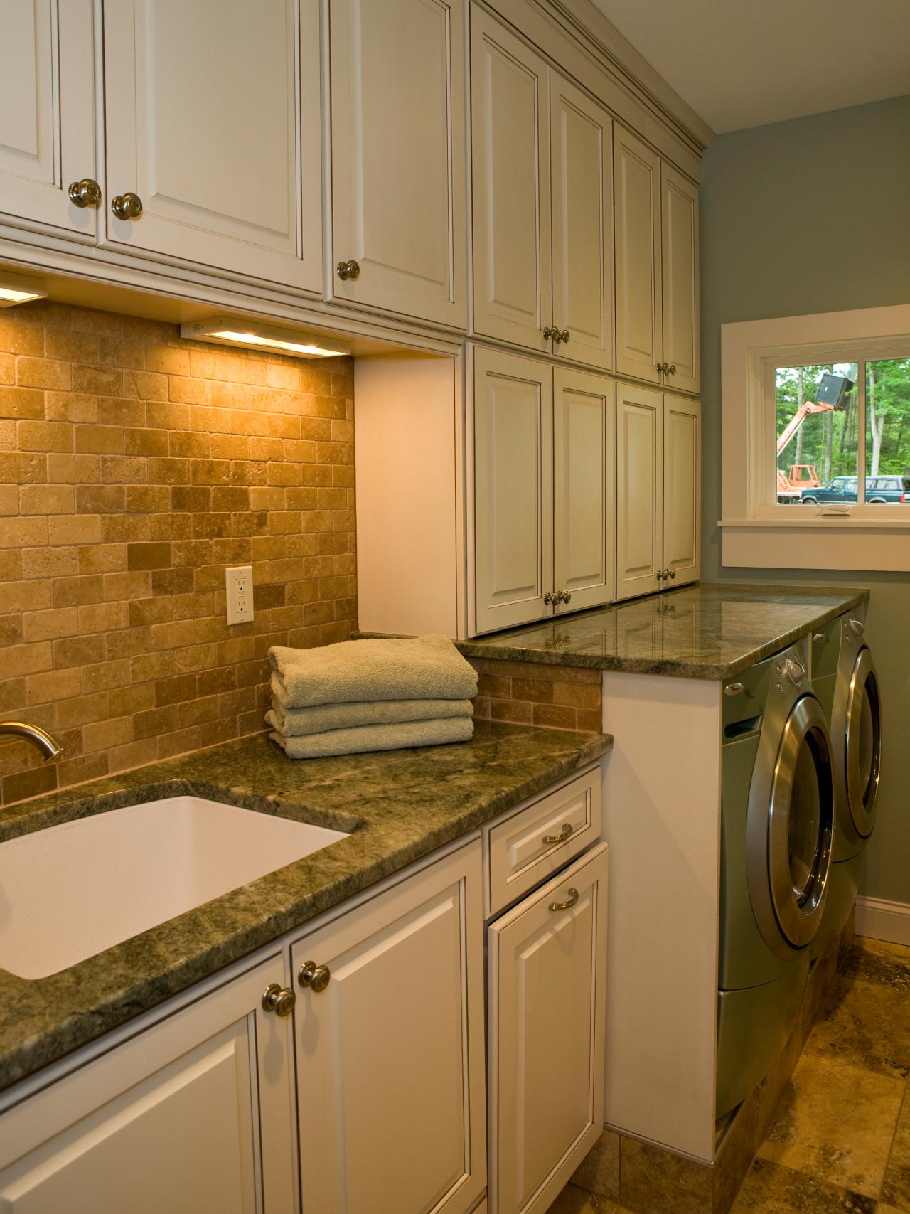 Neutral Toned Cottage  Laundry  Room  HGTV