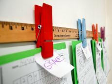 Yardstick With Clothespins 