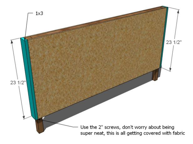 Diagram of How to Attach Headboard Sides 