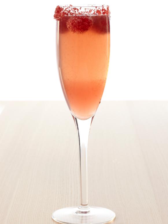 Champagne Cocktail With Raspberries 