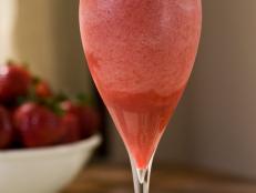Frozen Cocktail With Strawberry Garnish 