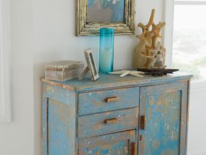 Antique Distressed Blue Chest of Drawers