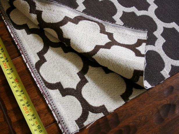Aligning Panels of Beige and Brown Patterned Fabric