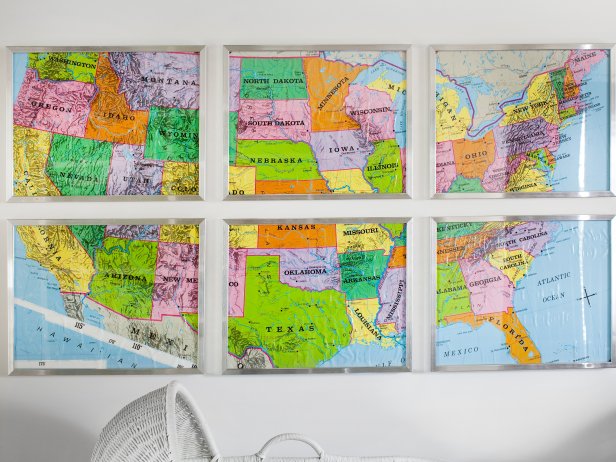 How to cut a big map and put it into multiple frames | HGTV