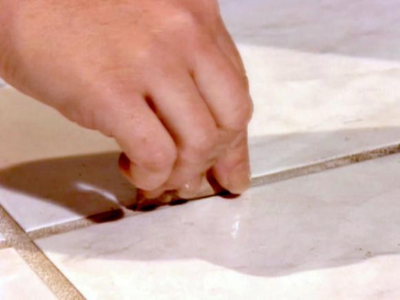 Cleaning Tile Floor Grout With Sandpaper