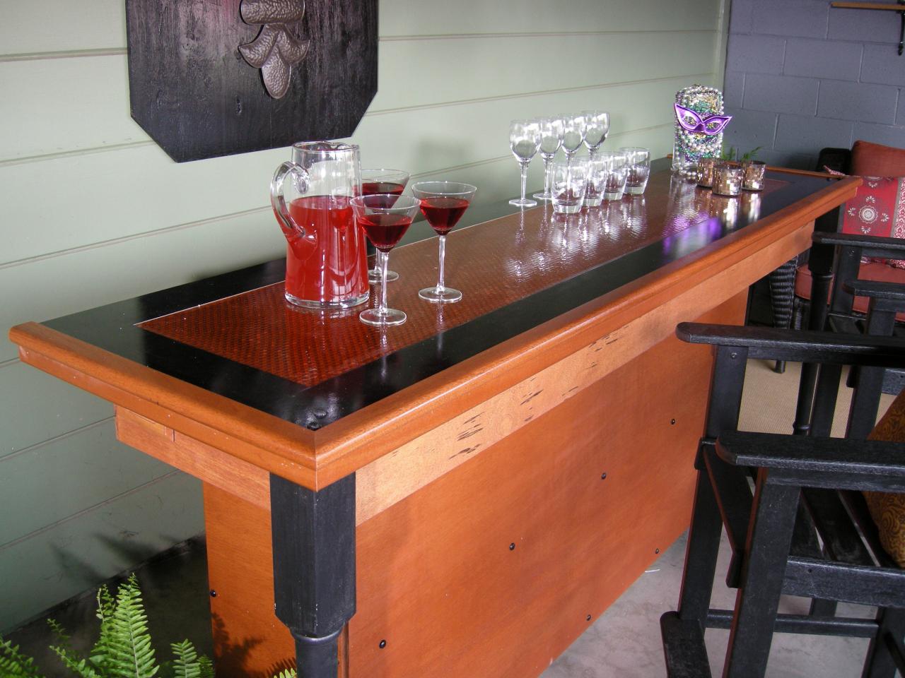 Build a Bar Using a Reclaimed Door For the Top   HGTV