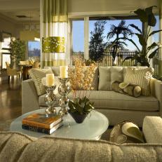 Photos Hgtv Sage Green Transitional Living Room With Neutral Sofas