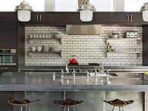 Brick Contemporary Kitchen Backsplash