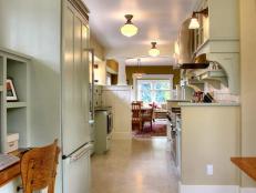 Green cottage-style kitchen