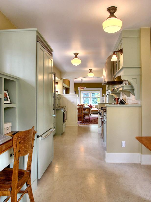 Green cottage-style kitchen