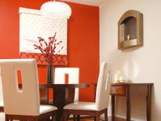Contemporary Dining Space With Orange Accents
