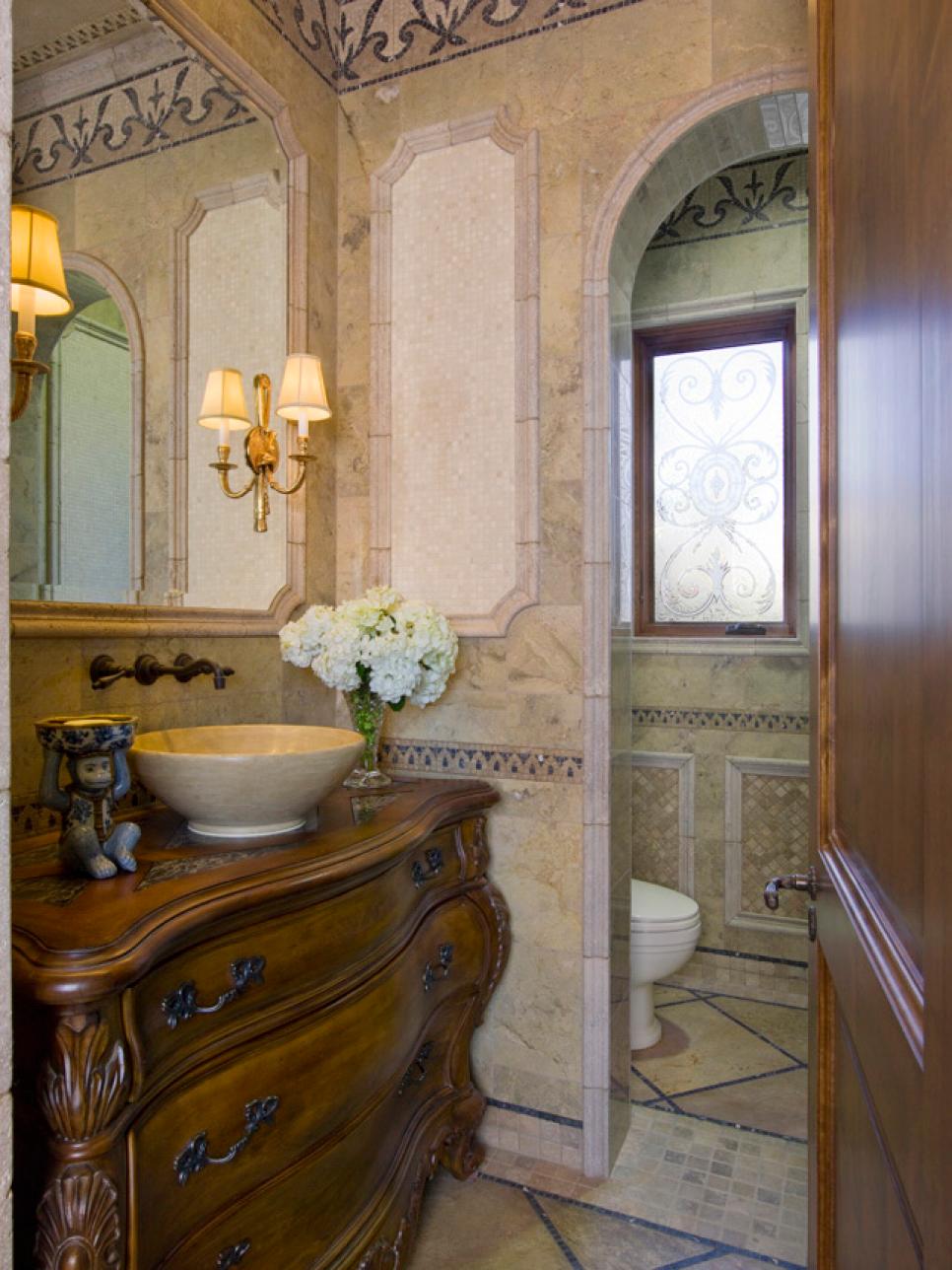 Bathroom Features Elegant Vanity, Sink Bowl